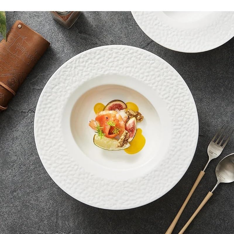Talerze na przekąski Ceramiczny szeroki talerz restauracyjny głęboki talerz sałatkowy gruby talerz do zupy serwis tanie talerze