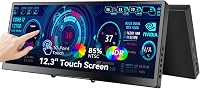 Prechen 12.3" hordozható érintőképernyős monitor 1920x720 IPS, összecsukható állvánnyal és hangszóróval 1