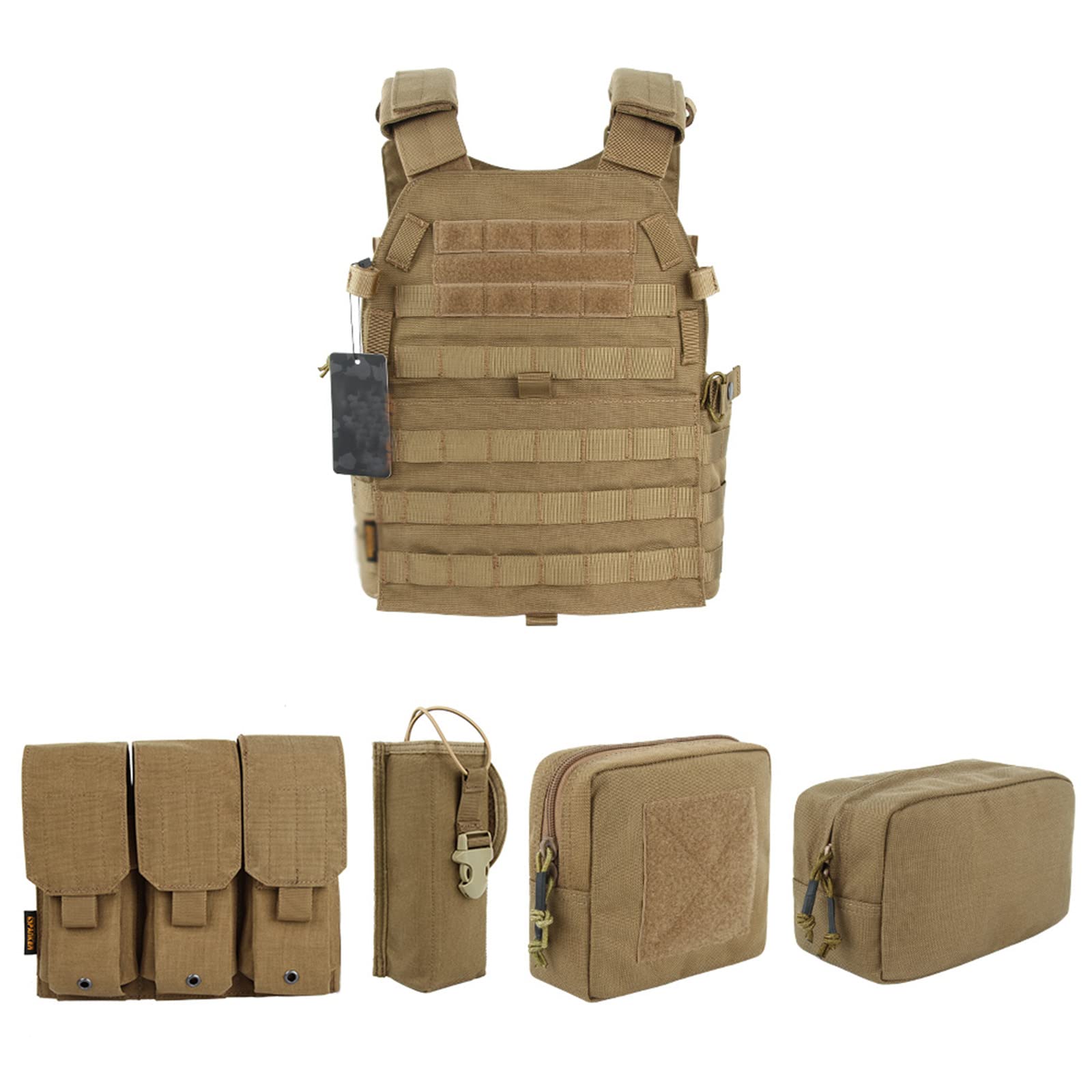 Chaleco táctico de caza al aire libre, equipo militar de pecho, con bolsa de herramientas de entrenamiento, accesorios de equipo Cs para Airsoft, escalada y senderismo. (T)