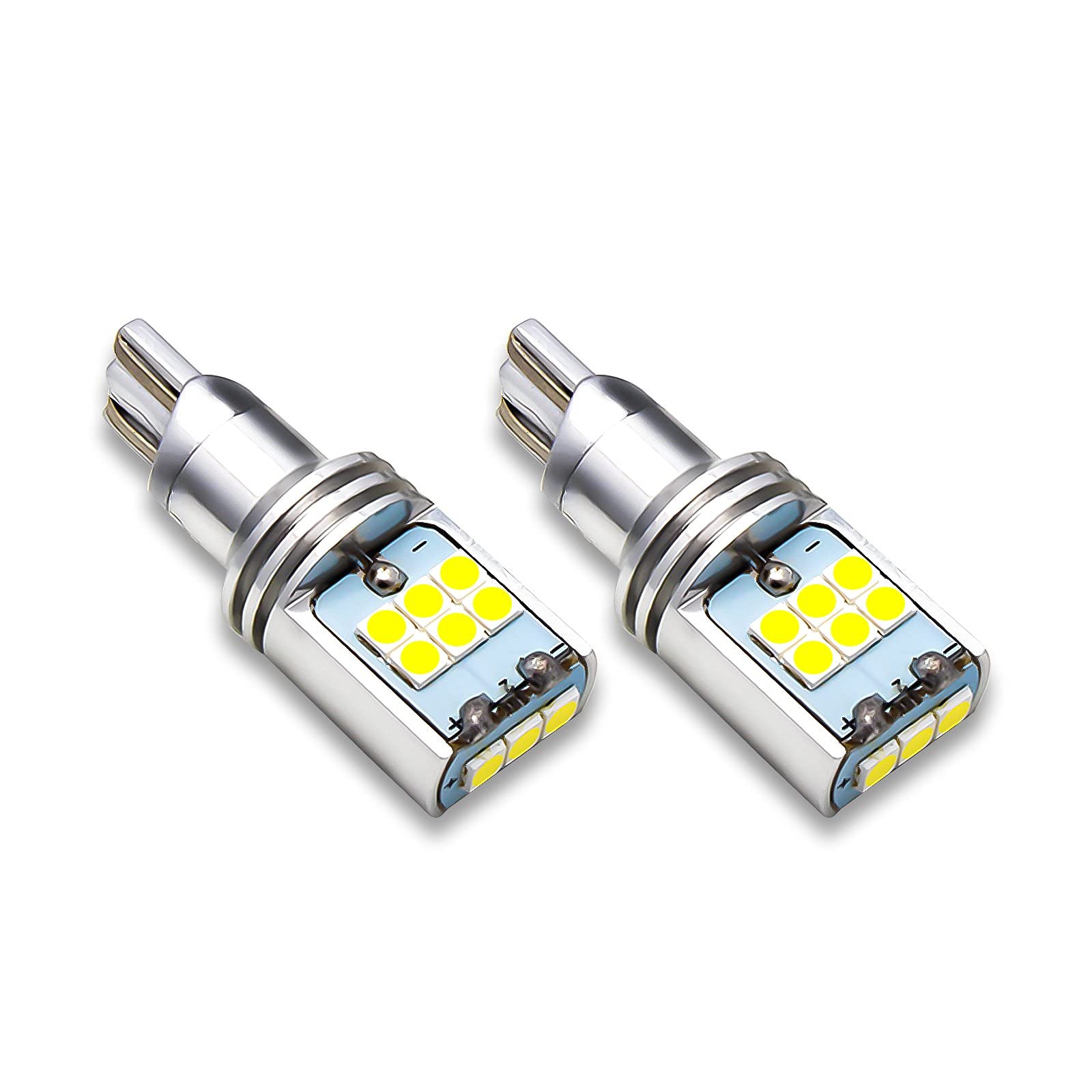 Xotic Tech 906 912 920 921 T15 LED Backup Reverse Tail Error Free Light Bulbs, 15-SMD Xenon White