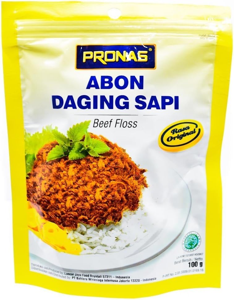 Pronas Abon Sapi - Beef Floss Original Flavor, 100 Gram (Pack of 3)