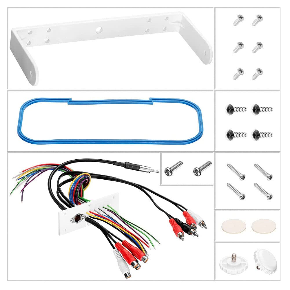 1 AUDIO SYSTEMS MRH7 contenitore per stereo o autoradio marina impermeabile e resistente all'acqua e al sole bianco per barca piscina gommone, 1 pezzo