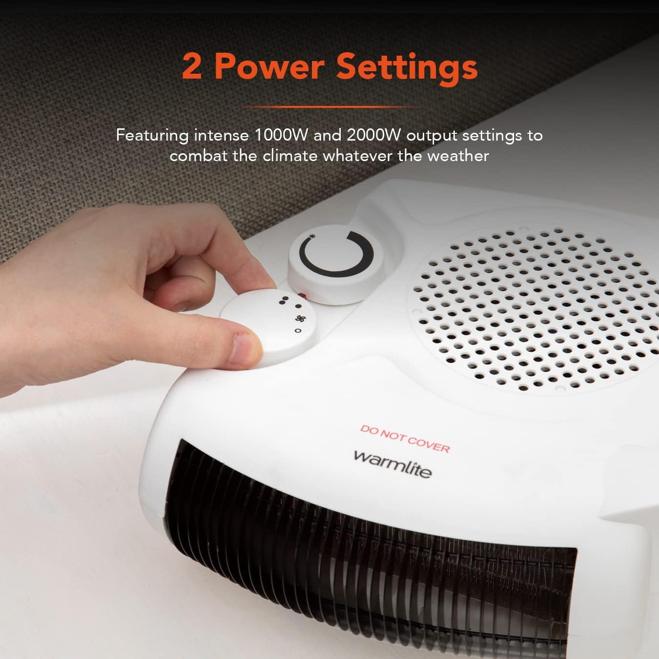 Thermo Fan Heater with 2 Heat Settings and Overheat Protection, 2000W (… thumbnail 3