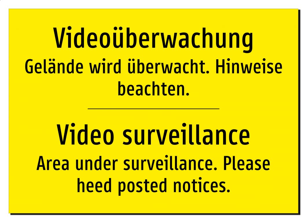 34657-DEEN-T-06 | Videoüberwachung Schild/Aufkleber | Deutsch Englisch