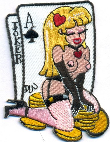 Joker Ace Lucky Lady Money Jackpot póquer tarjeta Rockabilly Biker – Parche