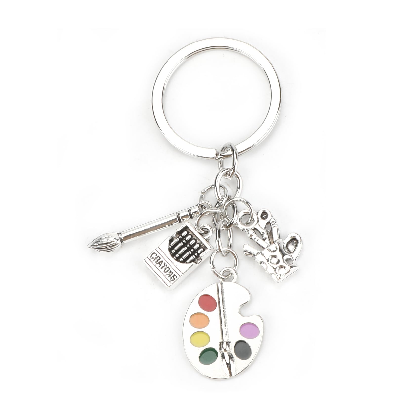 Portachiavi A Forma Di Tavolozza Per Artisti – Regalo Creativo In Metallo Argento, Portachiavi In Acciaio Inox Per Pittori E Studenti