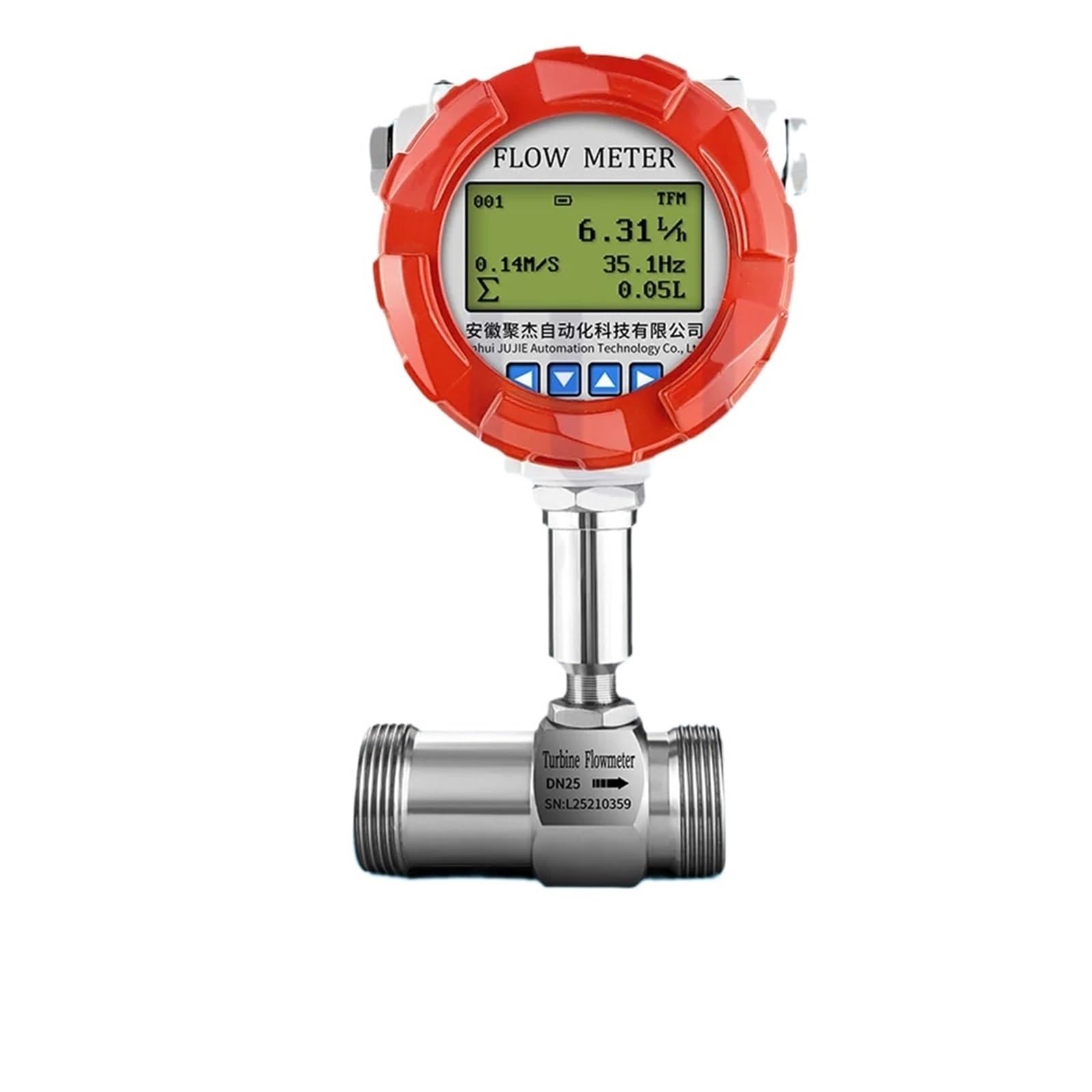 BALYDLUL Flow Measuring Instruments Liquid Pulse 4-20mA RS485 Turbine Water Flow Meter(DN10 SS304)