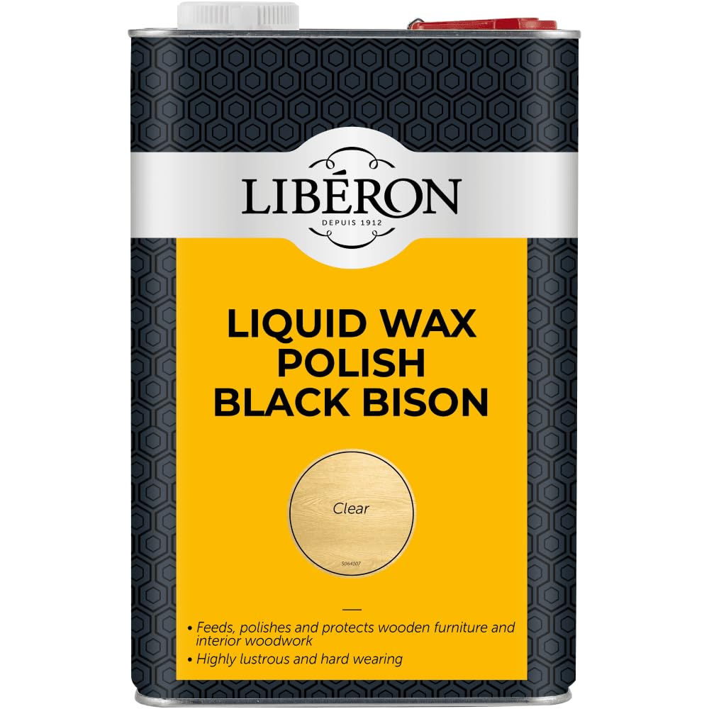 Liberon Liquid Wax Polish Black Bison Clear 5L LIBBBLWCL5L