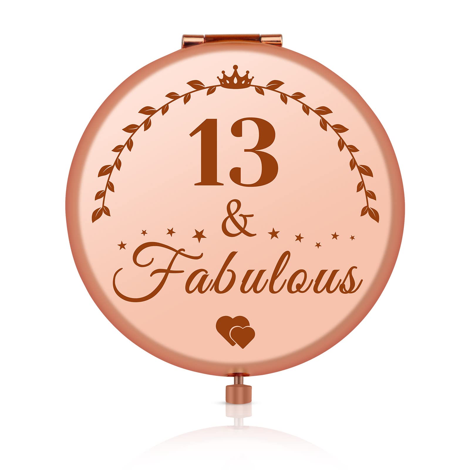 Jielahua13th Birthday Gifts for Girls 13 Year Old Birthday Gifts for Daughter Granddaughter Rose Gold Compact Mirror 13th Birthday Gifts for Sister BFF Best Friend 13 Year Old Girl Gift Ideas