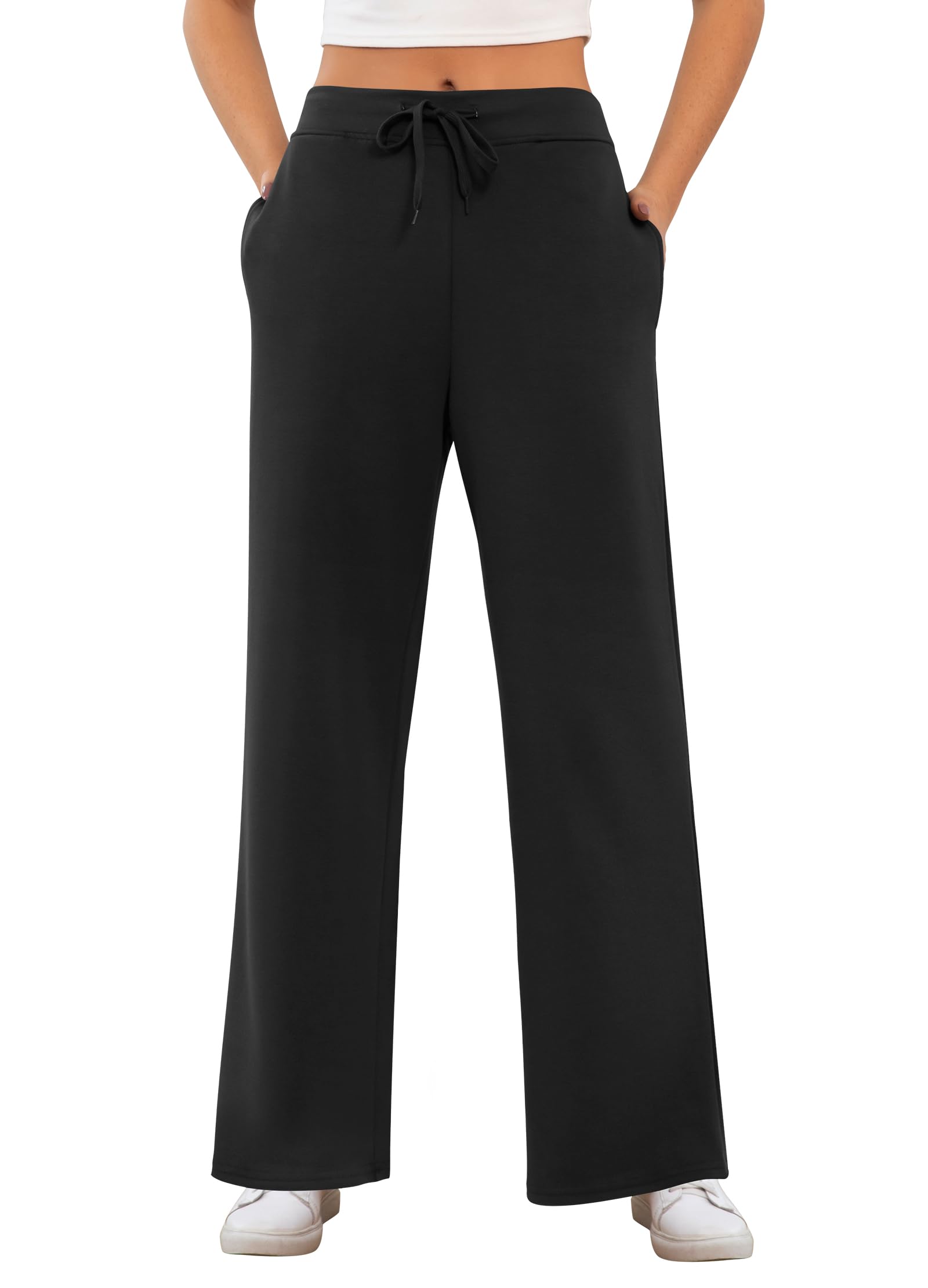 ZJCTWomens Sweatpants Wide Leg Loose Pants High Waisted Drawstring Casual Baggy Lounge Yoga Pants with Pockets