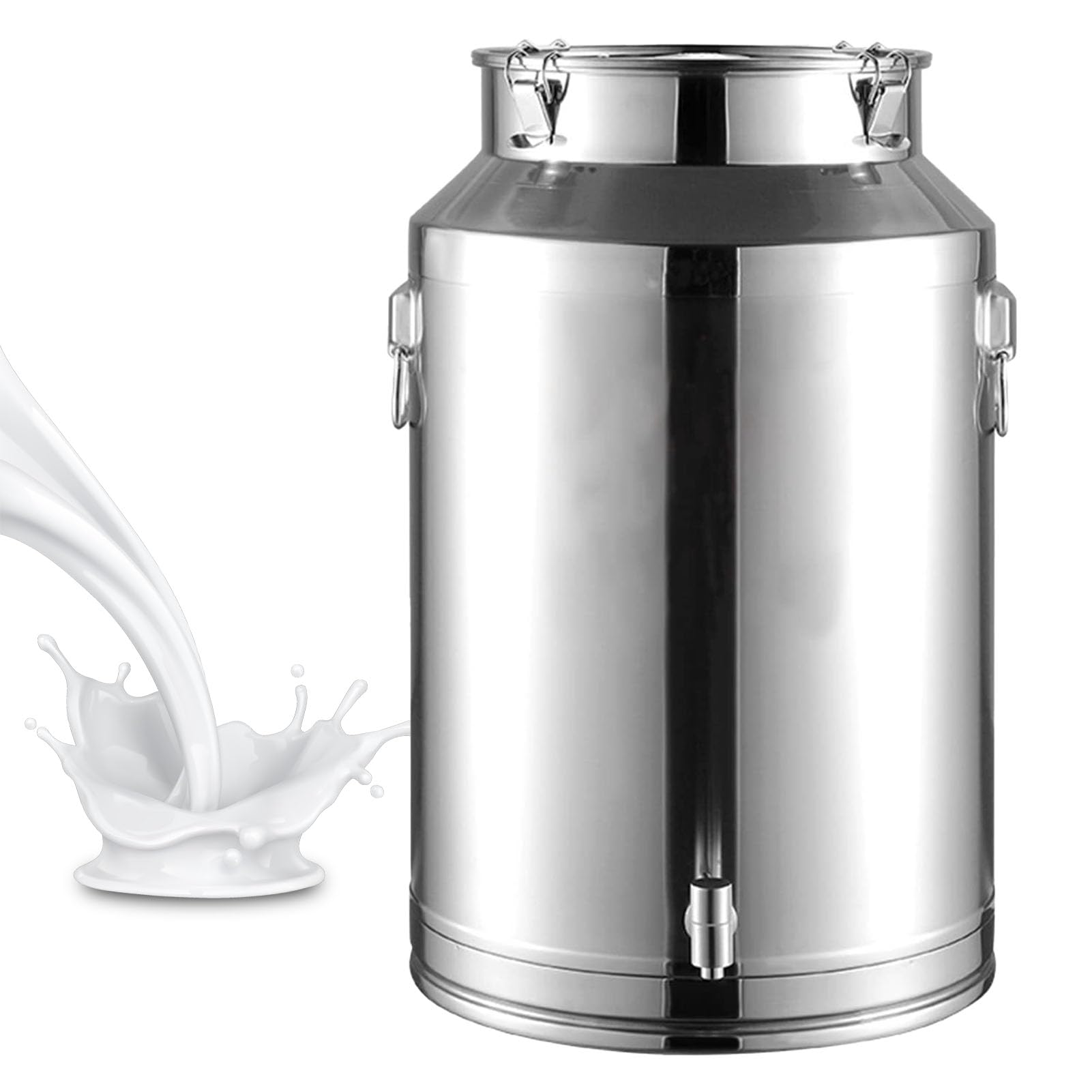 GTHTUHFD 304 Stainless Steel Milk Can Bucket Tote, Heavy Duty Dairy Jug For Kitchen Catering, Home Fermentation Tank & Oil Storage, 15L/20L,28L
