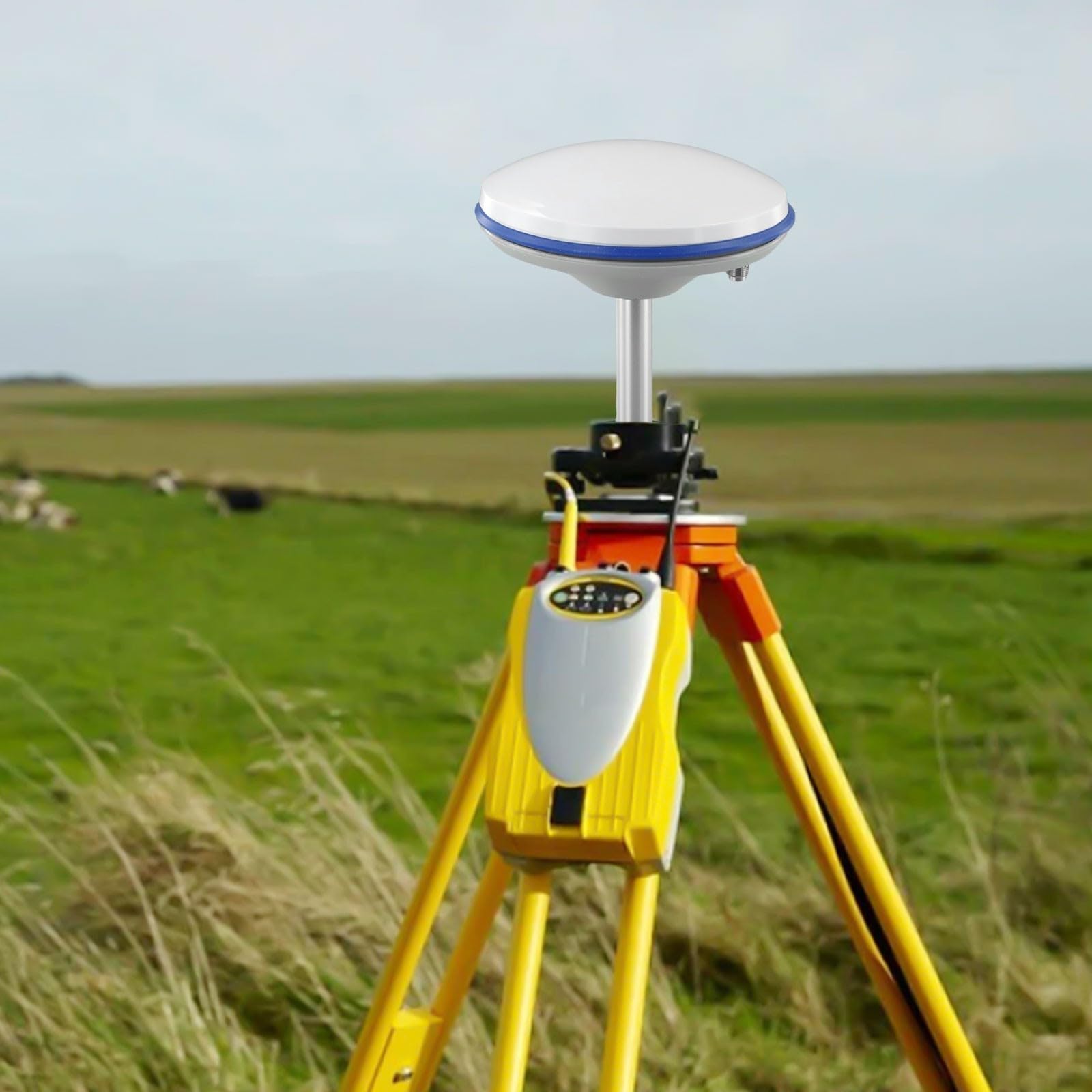 Guscio antenna per sistemi GNSS a banda completa, migliora le prestazioni nelle attività di rilevamento e ingegneria (blu)