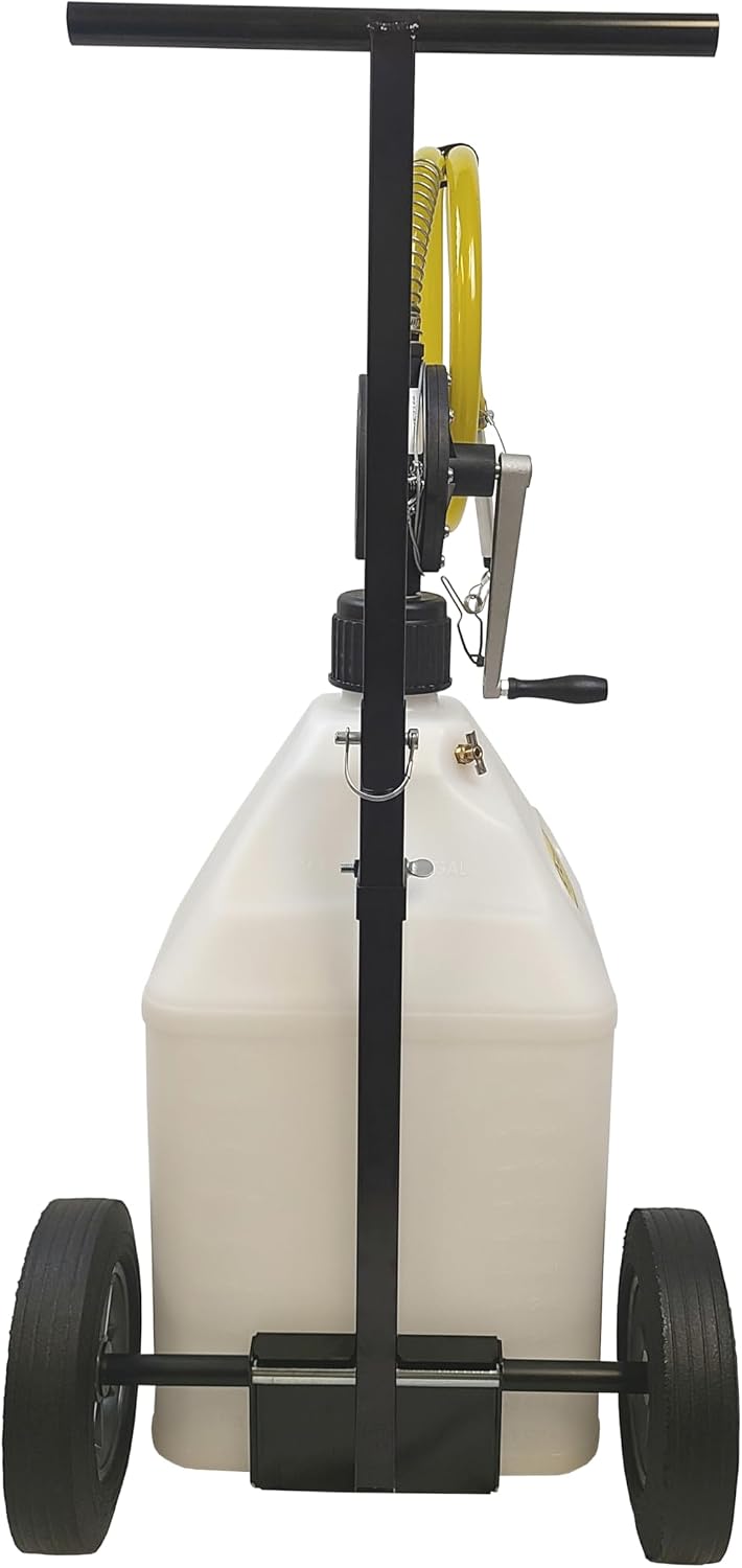FLO-FAST Pro 15-Gallon Fluid Transfer System with High-Flow Pump & Versa Cart – 8 GPM, Portable, Durable, Made in USA – Marine, ATV, Automotive, Agriculture (Natural)