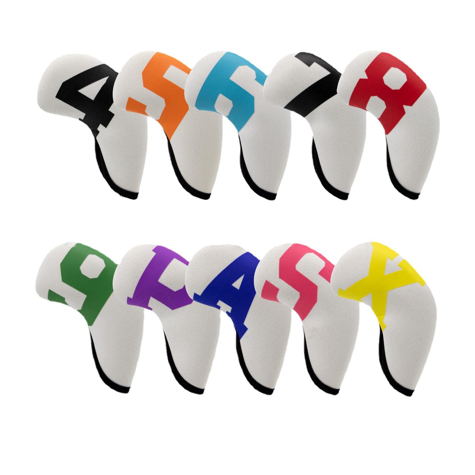 Set Copricapo per Mazze da Golf - 10 copricapi protettivi per Ferri da Stiro,Copritesta per Ferri da Stiro Fit Main Iron Club, da Golf per Gli Amanti del Golf