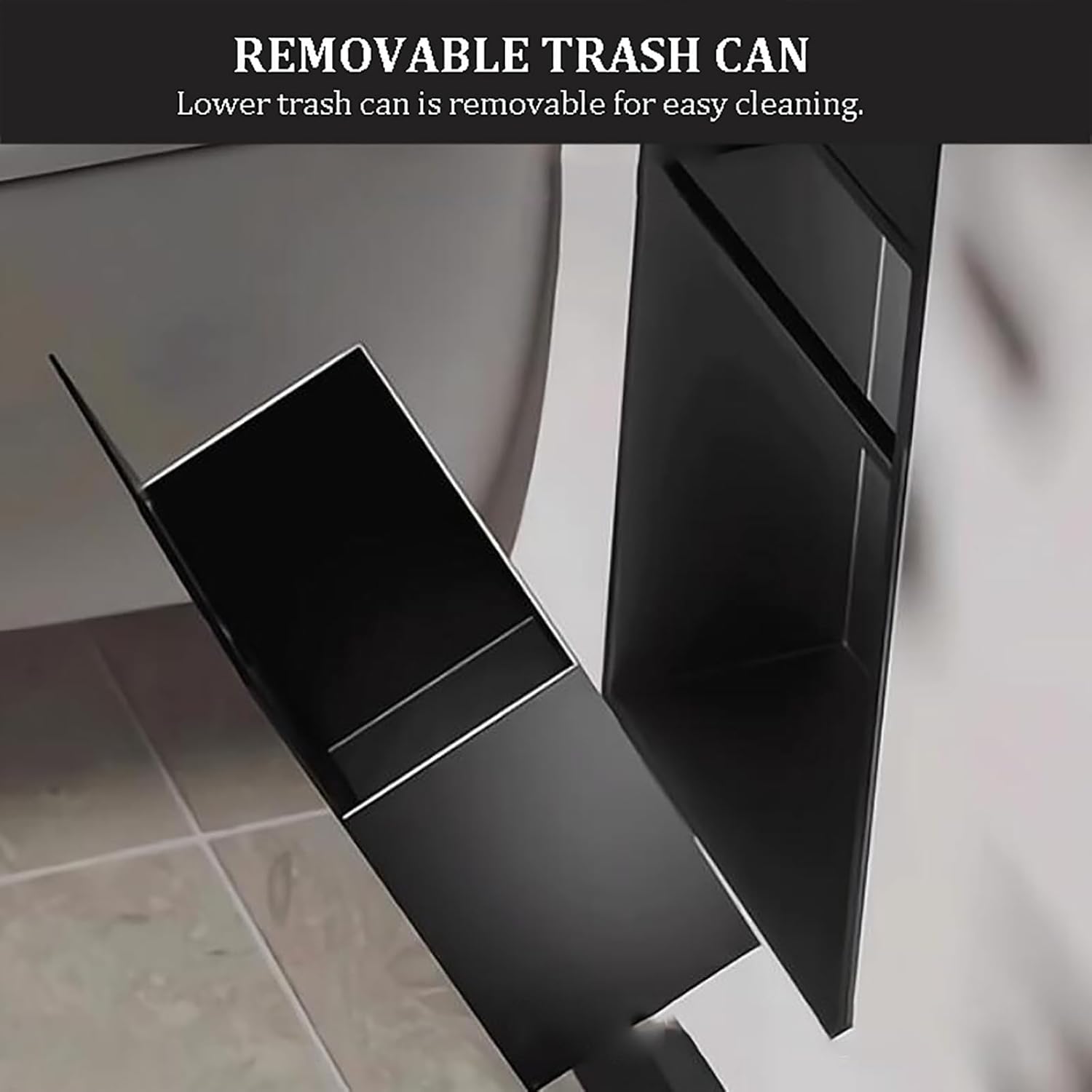 Recessed Stainless Steel Shower Niche & Shelf, Built-in Black Toilet Paper Holder, Wall-Mounted Trash Can, Perfect for Bathroom & Kitchen Storage Solutions.