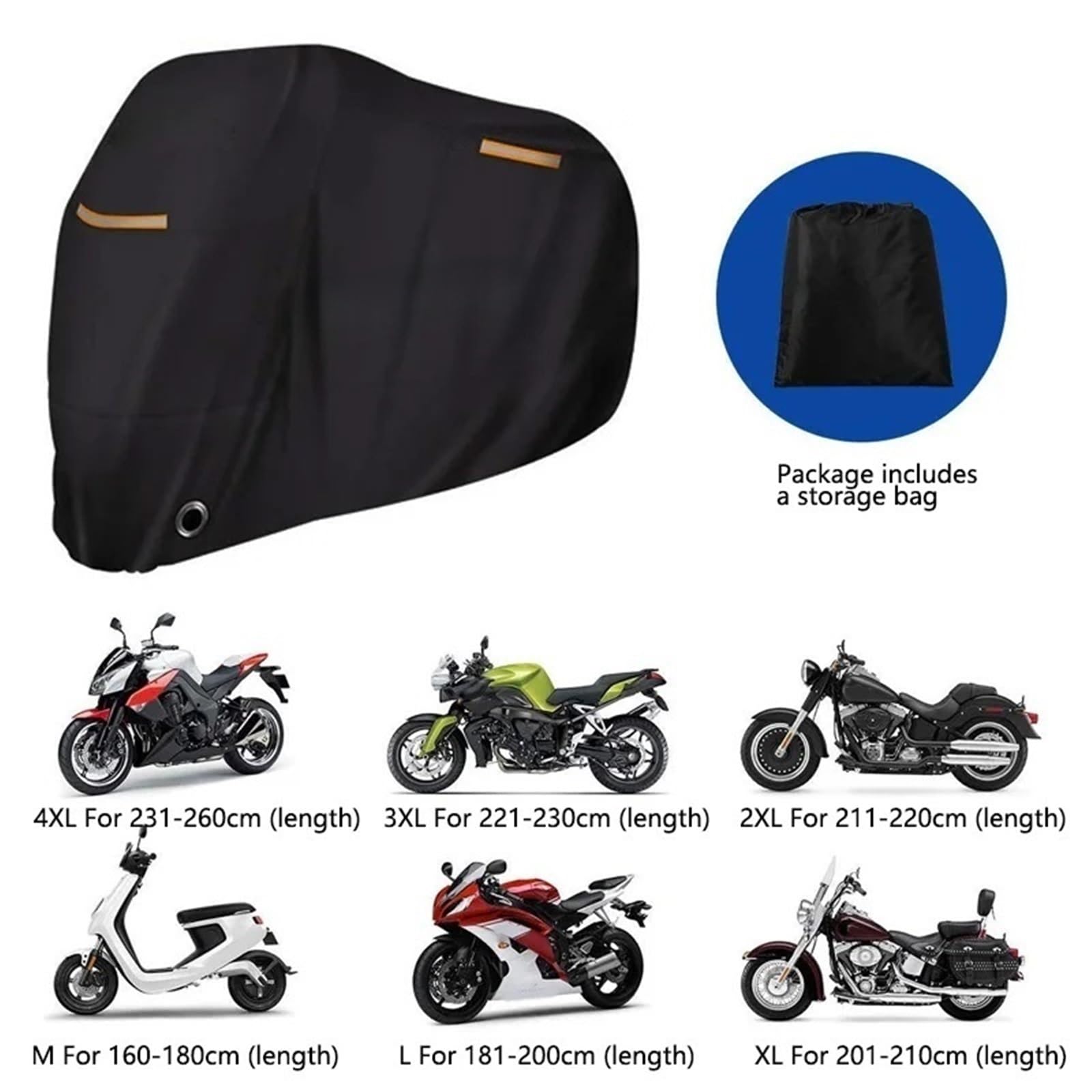 Motorcycle Cover Waterproof Outdoor Scooter UV Protector Dust Rain Cover For B/M/W K 1600GT K1600 GT K 1600 GT 2016-2021(3XL For 221-230cm)