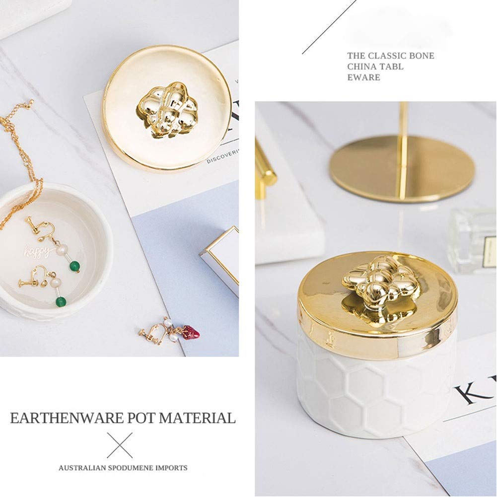 Caja de almacenamiento de joyas, regalo para mujer, caja de joyería, collar de cerámica, anillo, pendientes, caja de almacenamiento creativa de abeja, decoración de dormitorio, mini caja de regalo de