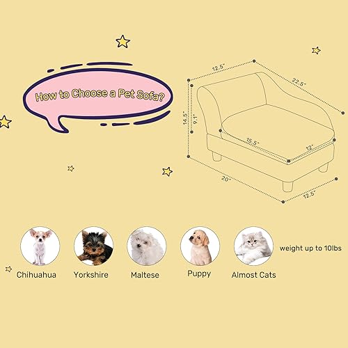 Miniatura 2 de Hollypet Sofá para mascotas con almacenamiento, sofá para mascotas para gatos y perros pequeños, sofá cama para gatos de interior, sofá de lujo para