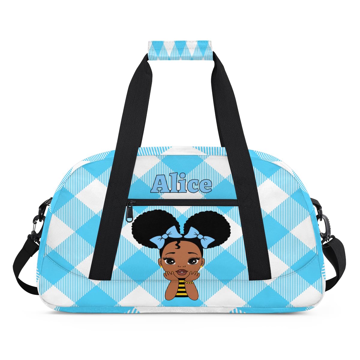 Personalized Dance Bag for Girls,Custom Duffel Bag Sport Gym Bag,Travel Weekender Overnight Duffle Bag,Customized Gift for Girls Black American Girls