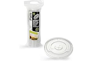 PAMI Universal Plastic Flat Lids: Leakproof, Disposable Drinkware