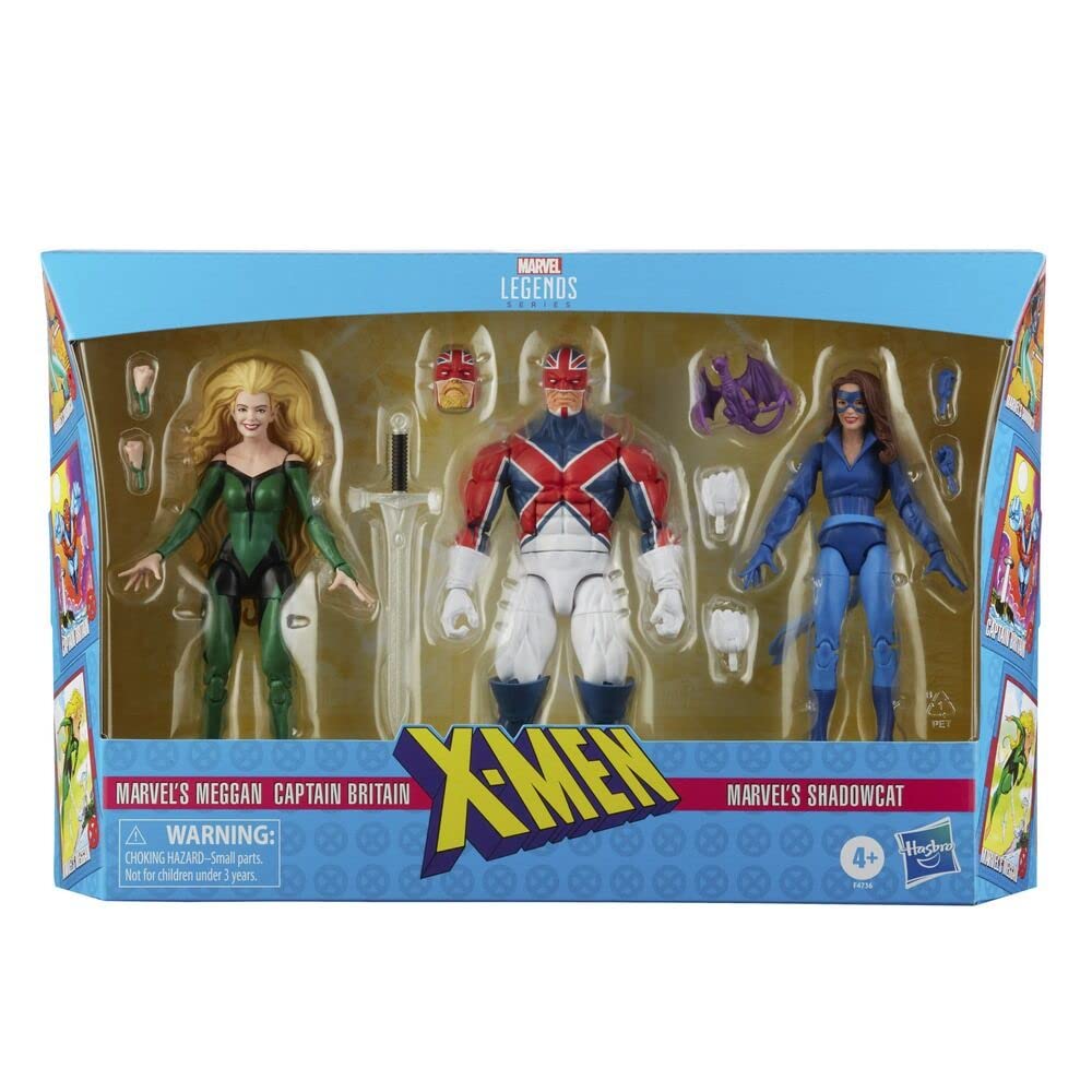 Marvel Hasbro - Set 3 Meggan, Captain Britain and Shadowcat X-Men Legends 15cm Action Figures, Multicolor (128095)
