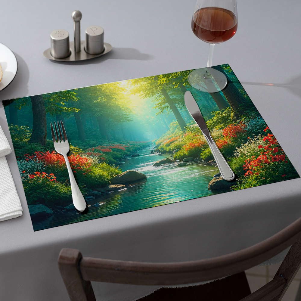 Chemin de table été ruisseau pour repas de jardin ensoleillé