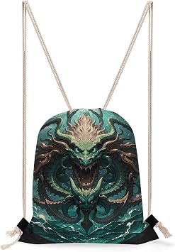 Nordic Sea Monster Kraken with Special Effects Mythological Totem Drawstring Backpack Sport Gym Bags Yoga Shopping Travel Casual Daypacks for Women Men