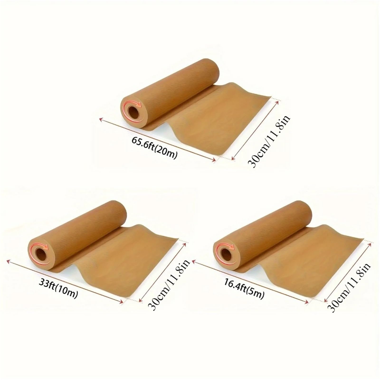 Hojas de papel antiadherentes para hornear de 5/8/10/20 m, precortadas, para horno, freidora de aire, parrilla, galletas de pan al vapor (blanco, 50 m)
