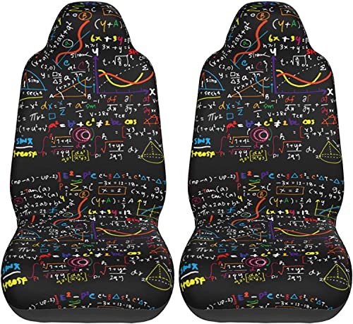 カーシートカバー 物理科学 数学 グラフ 数式方程式 車用 シートカバー 前席 座席 軽/普通車適用 フロント 汎用 保護 背面 運転席 助手席 おしゃれ かわいい お手入れ簡単 滑り止め耐久性 カー用品 フロント クッション 左右独立型 取付簡単 2枚セ
