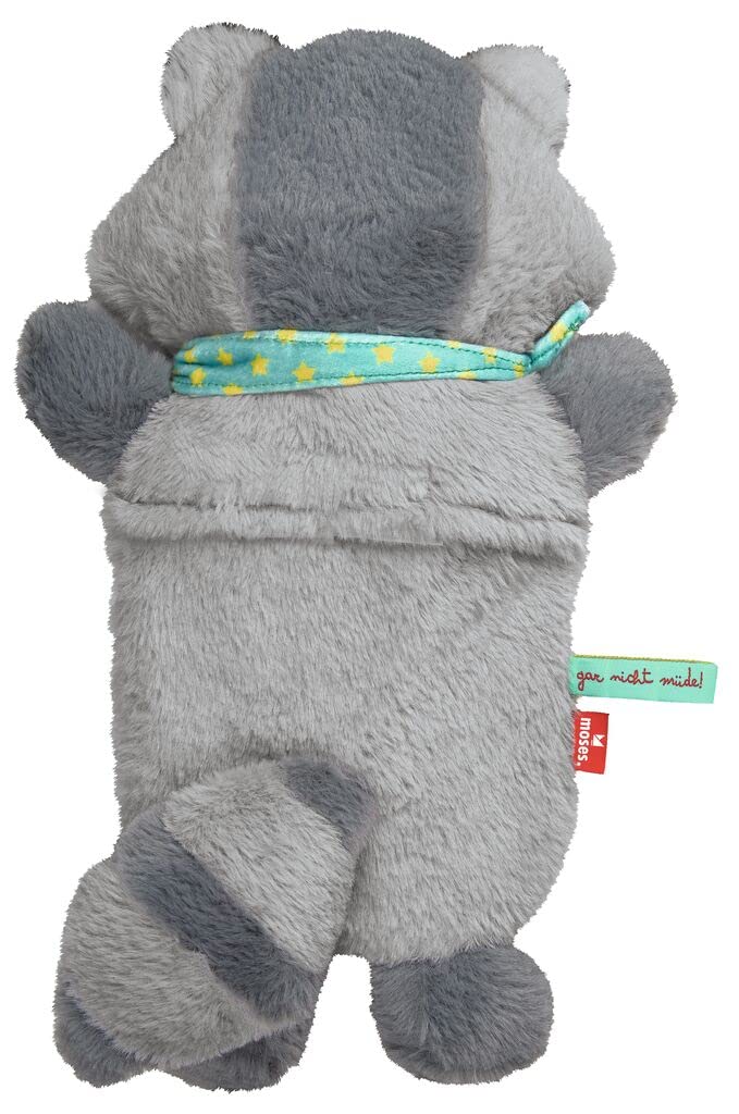 moses. Kleine Kuschelhelden Wärmflasche Waschbär, Wärmeflasche mit Überzug, kuscheliger Wärmflaschenbezug im süßen Waschbär Design, abnehmbare und waschbare Bettflasche für Babys und Kinder