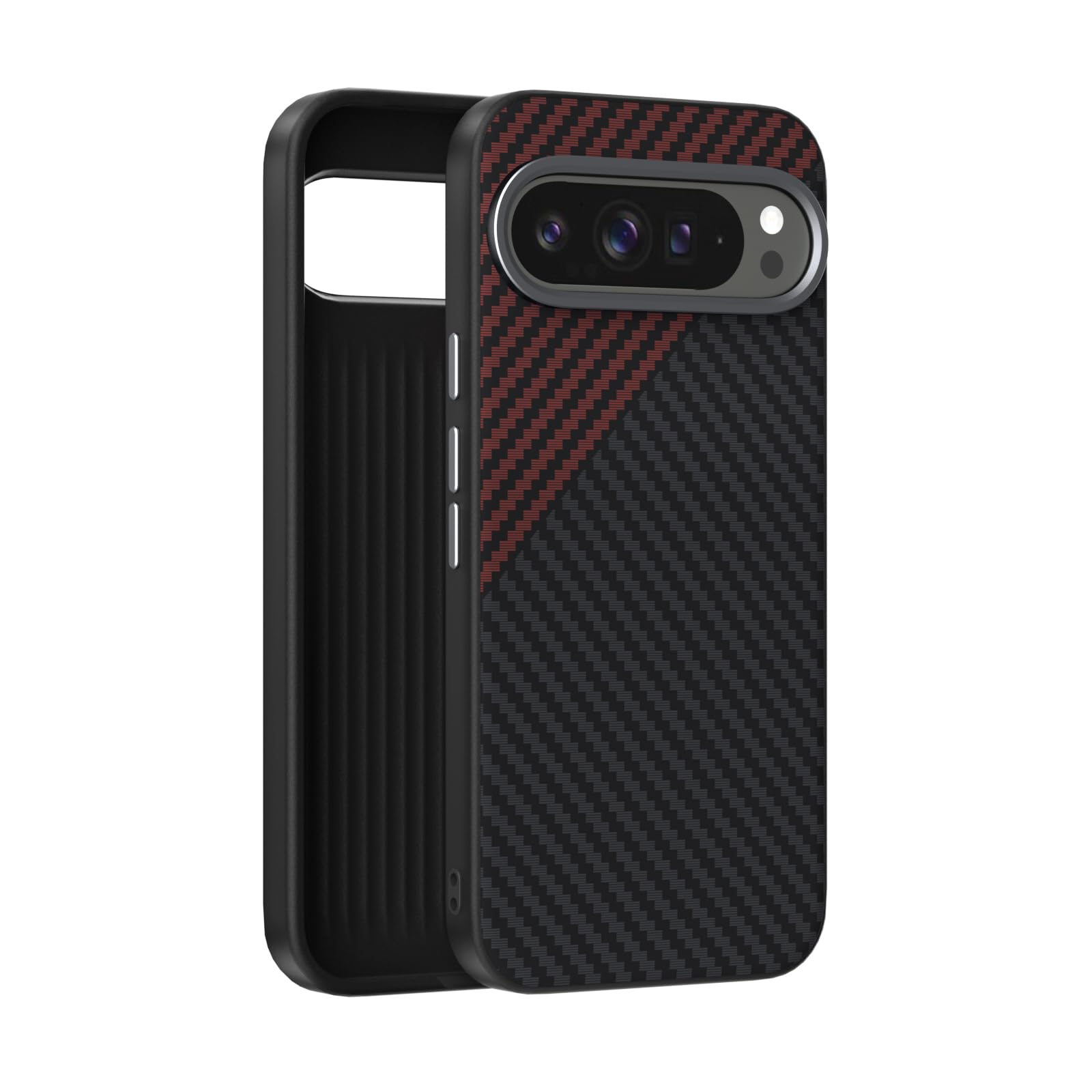 Étui Google Pixel 9 Pro premium style fibre de carbone et texture 6D mate - 8