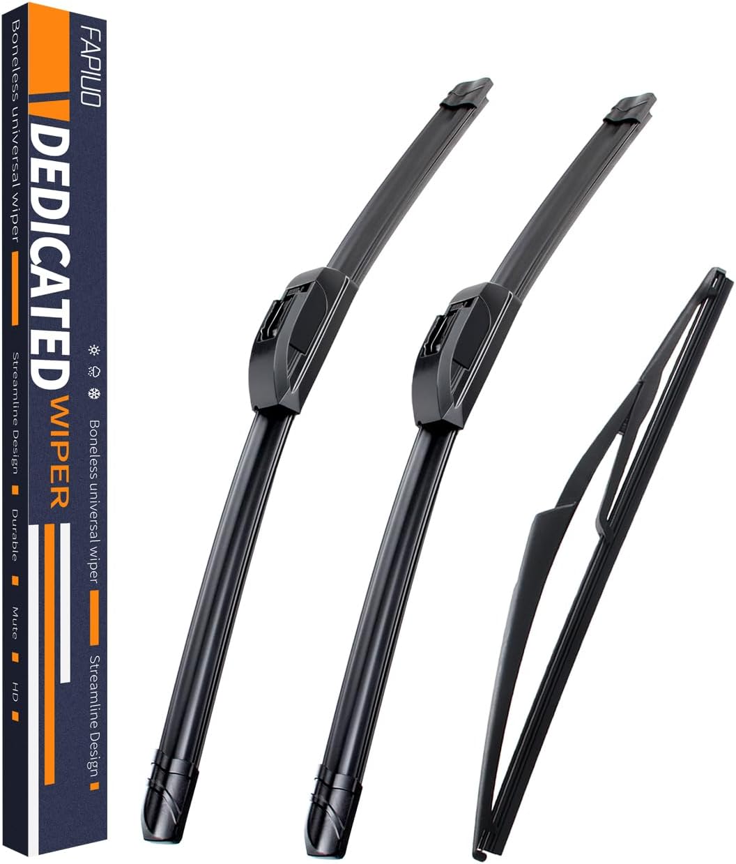 Replacement for Nissan Pathfinder 2013-2020 Silent Wipers - Front and Rear Windshield Wipers 26/17+12 Full Blade Set (3 Pack)