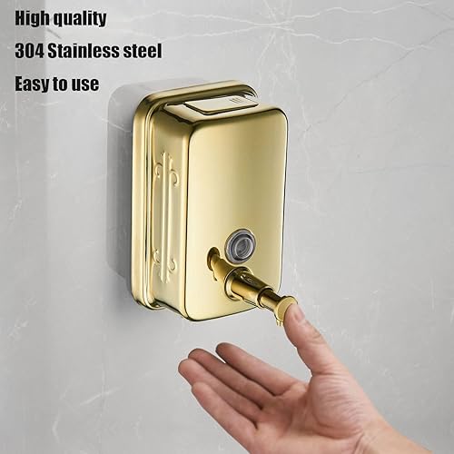 Miniatura 31 de Dispensador de jabón de acero inoxidable 304 mate, dispensador de jabón comercial montado en la pared, fuerte antioxidante e impermeable para baños