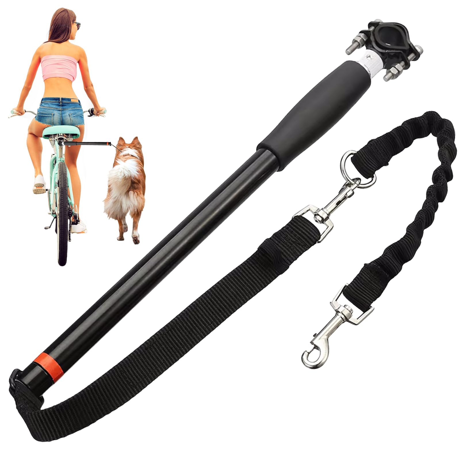 Fahrradleine Hund, für Sicheres Radfahren mit Hund, Fahrrad Hundeleine mit Abstandhalter und Inbusschlüssel, Hände Frei für Training Laufen Joggen und Outdoor Aktivitäten