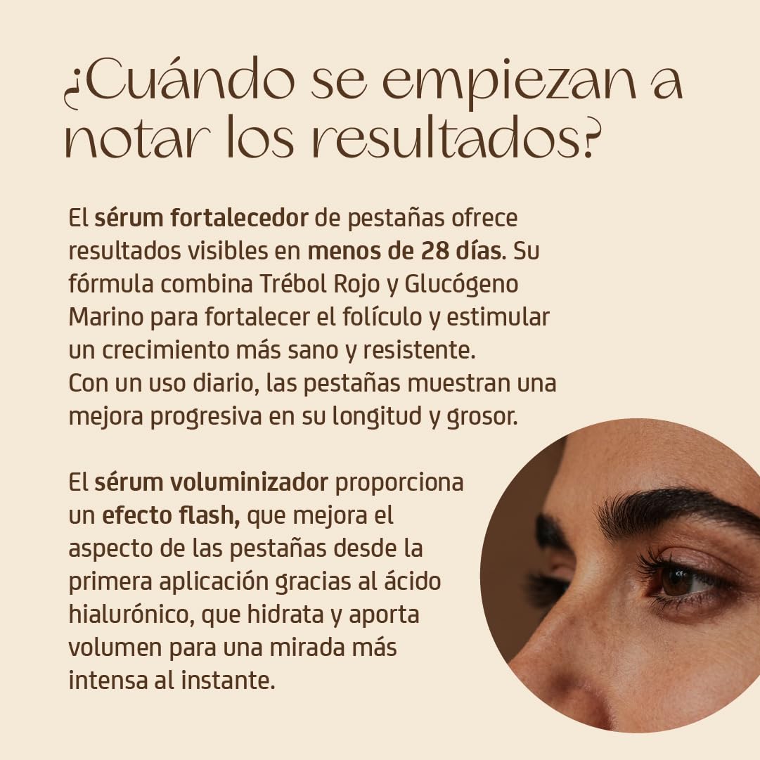 Nuggela & Sulé Lash Serum. Sérum de Pestañas de Doble Acción: Fortalecedor y Voluminizador. Con Extracto de FO-TI. Demostrado Mediante Estudio Clínico. 5 ml + 5 ml