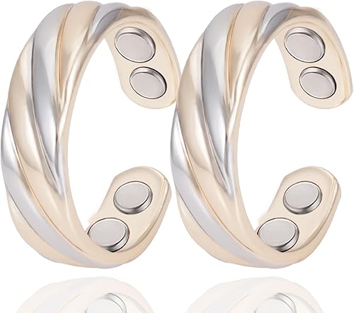 MagVIVACE Anillo de cobre puro para mujer, anillos magnéticos con imán de 3500 Gauss, Cobre