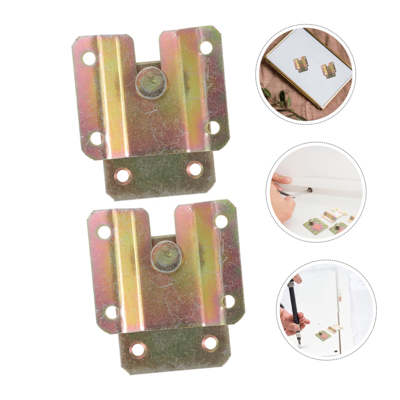 SEWACC 12pièces Fixations Angle Pour Cadre Photo Supports Murals Pour Cadre Crochets De Suspension Pour Tableaux Robustes Matériel De Montage Pour Miroir