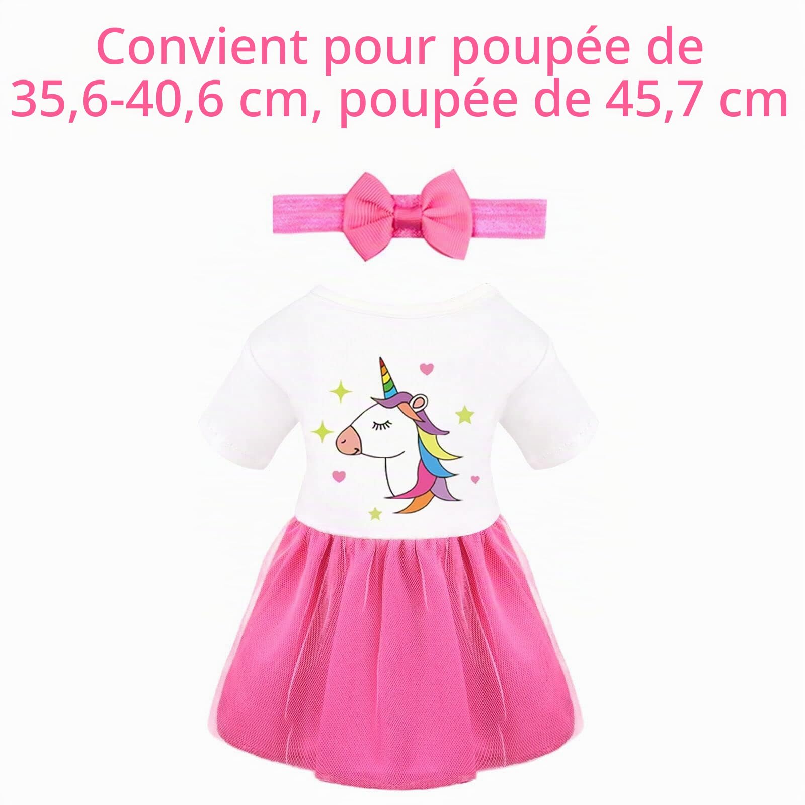 BNUZEIYI Accessoires pour Poupées - Kit d'alimentation et de Soins pour poupées avec Couche Sac a Langer Poupee et biberons pour Filles, Cadeaux Jouets vêtements pour poupée de 36-42cm et 18 Pouces