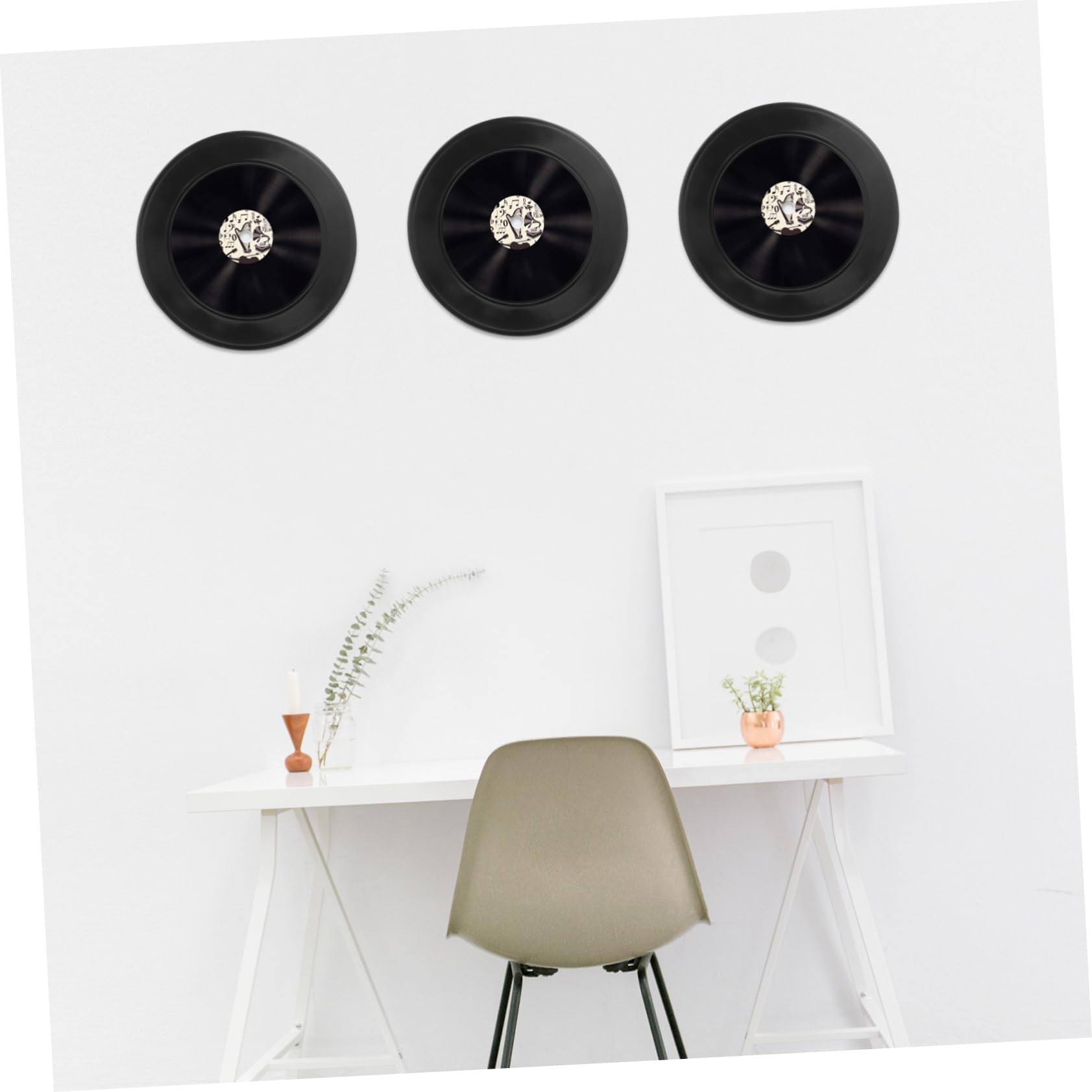 HEATSHAKING Decorazioni da Parete 12 Dischi in Vinile Nero Retrò per Arredamento Interno Creativo e Stile Artistico, per Eventi e Decorazioni di Casa