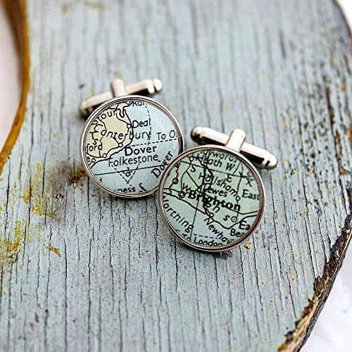Personalized Circular Map Cufflinks
