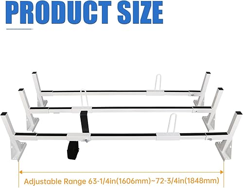 Miniatura 6 de HECASA Soporte universal para escalera de camioneta de tamaño completo compatible con Chevrolet Express 1500 2500 3500 Ford E150 250 350 GMC Savana