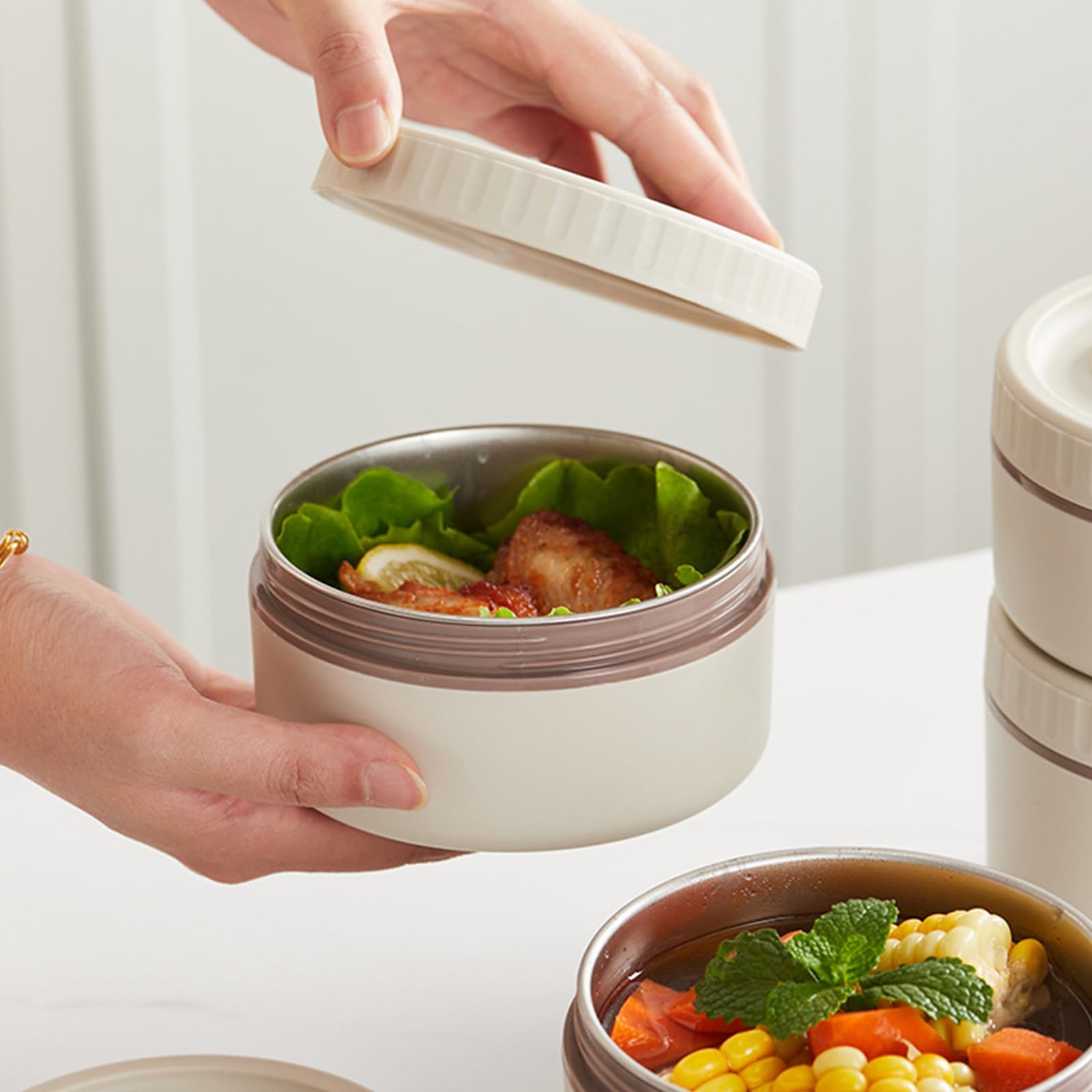 Termiczny pojemnik do przechowywania żywności 4-komorowy zestaw pudełek Bentos z izolowanymi torbami na lunch do biura szkoły użytku termicznego pudełko na lunch z torbami do przenoszenia