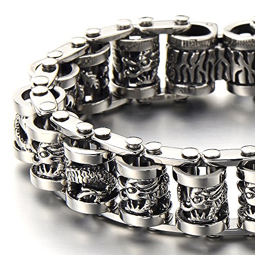 COOLSTEELANDBEYOND Biker Braccialetto del Drago