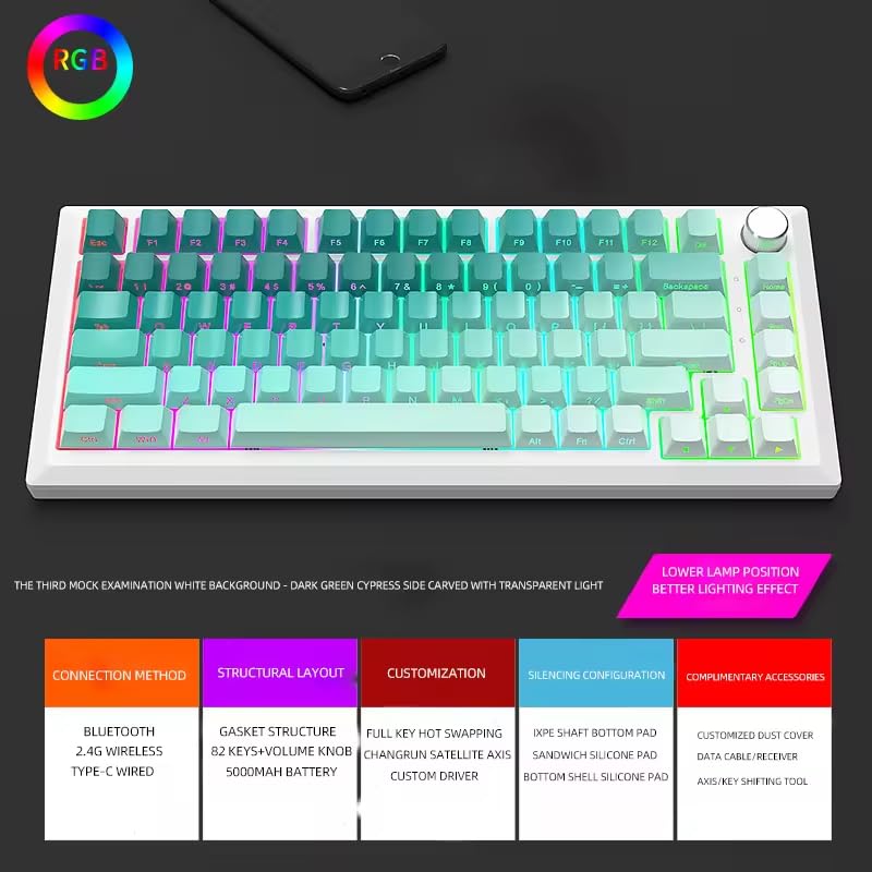 Clavier mécanique rétro-éclairé RVB DK 75 pour bureau épuré