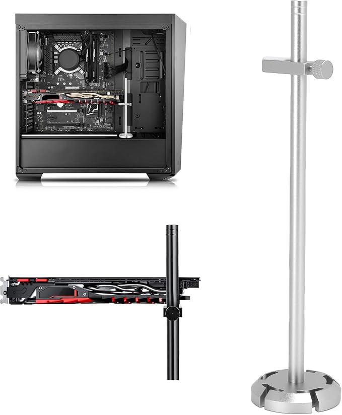 Soporte para GPU Semme de aleación de aluminio plateado miniatura 6