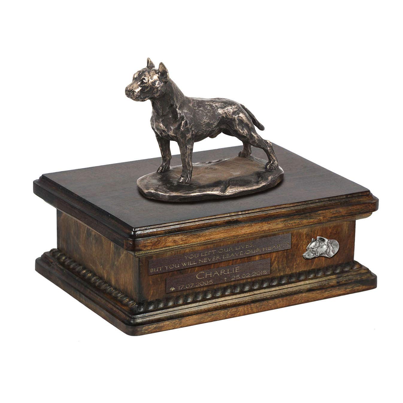 Urne pour les cendres de chien American Staff statue bronze Art-Dog 5L
