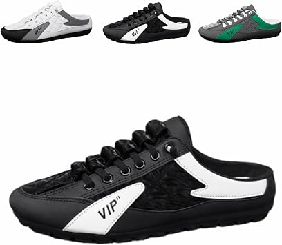 Men's Backless Sneakers, Casual Summer Breathable Soft Loafers Casual Mules and Slip-on Men's Sports Slippers Garden Shoes
