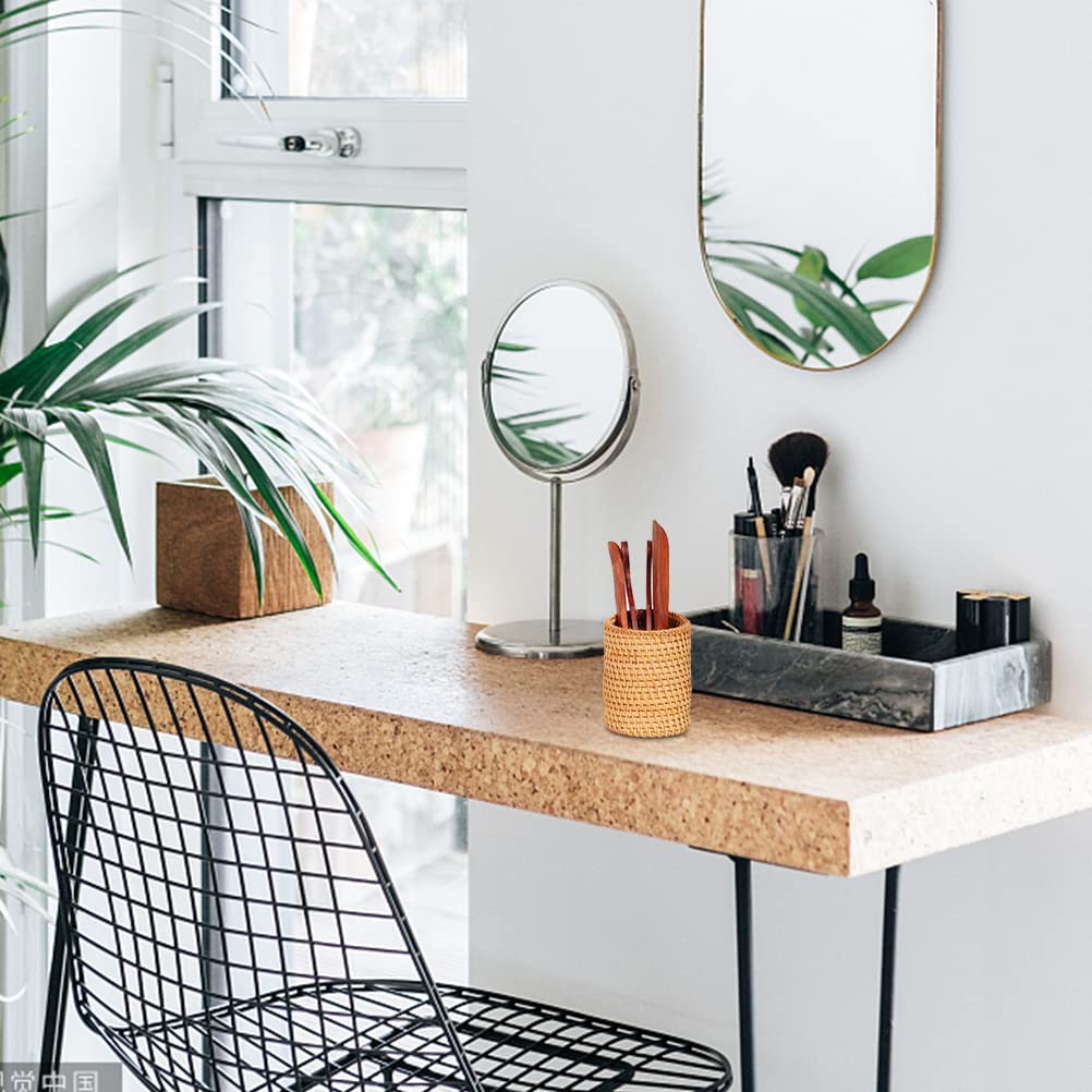 Portapenne In Rattan Handmade - 10x7.5 Cm, Per Penne, Trucchi E Piccoli Oggetti - Foto 2