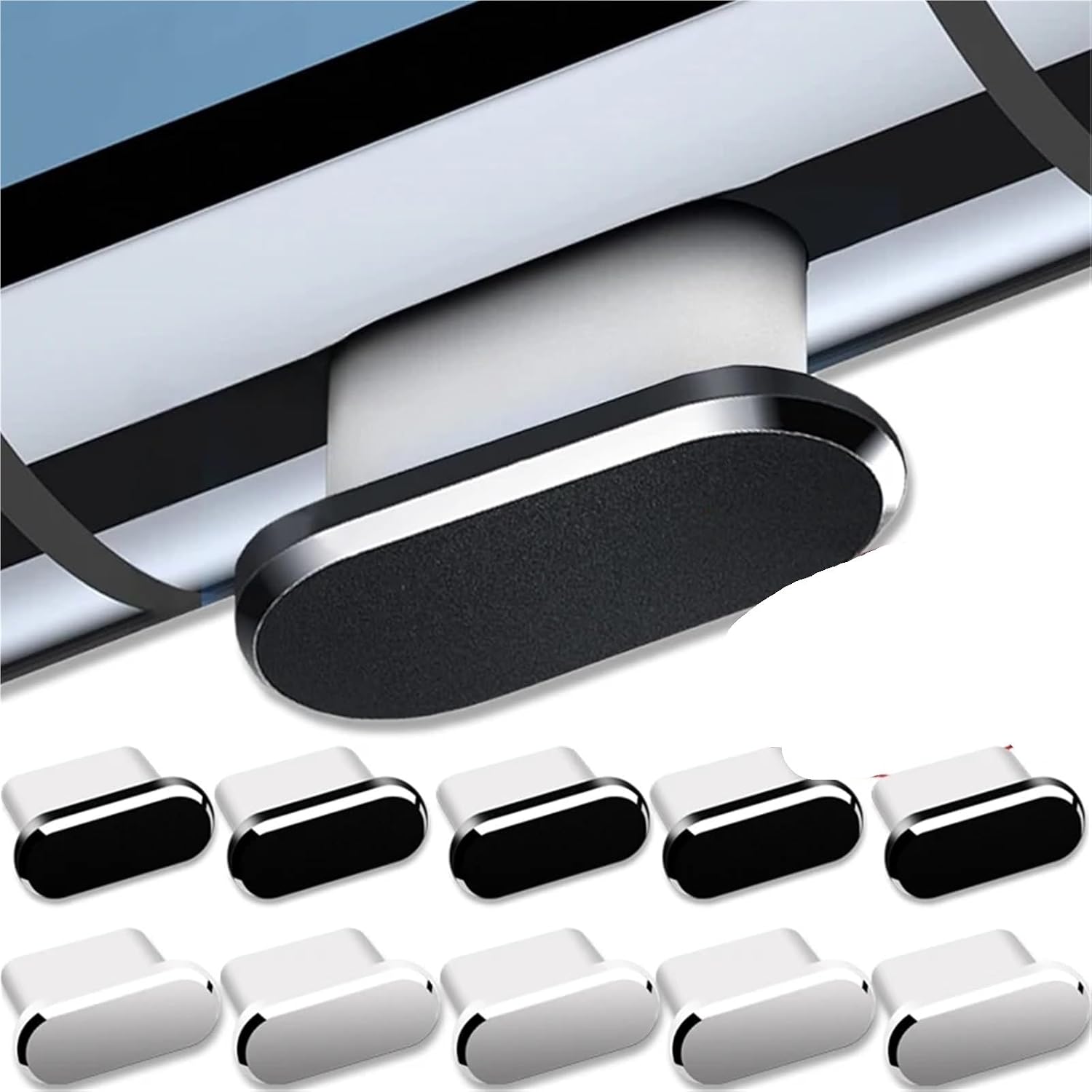 30Pcs USB C Port Plugs Anti Dust Covers Type Charging Protector Phone Charm Dustproof Cap Dustplug(Silver)