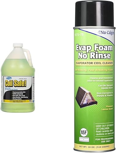 ComStar Limpiador de bobina de evaporador seguro para bobinas y limpiador de bobina de evaporador de enjuague Nu-Calgon Evap Foam